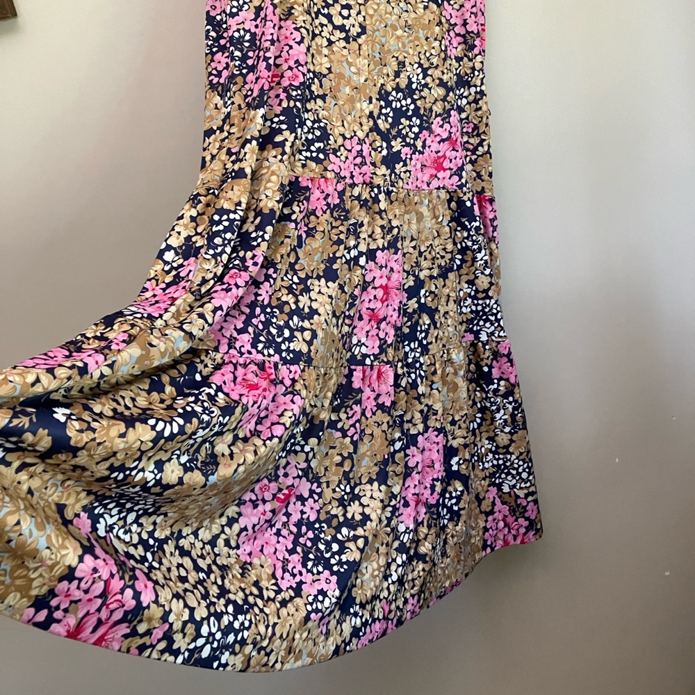 Vintage dress 70s 80s D’Allairds floral print square neck women’s size large - Picture 6 of 16